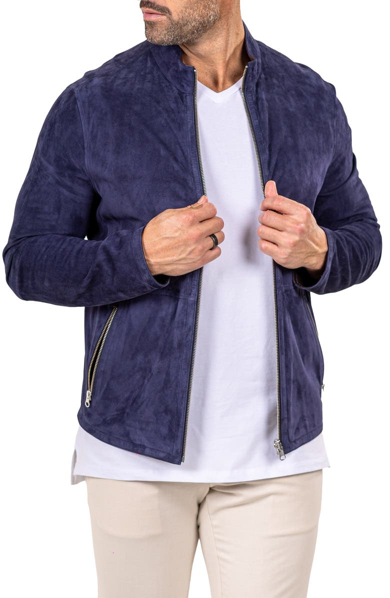 Maceoo Suede Jacket, Alternate, color, Blue