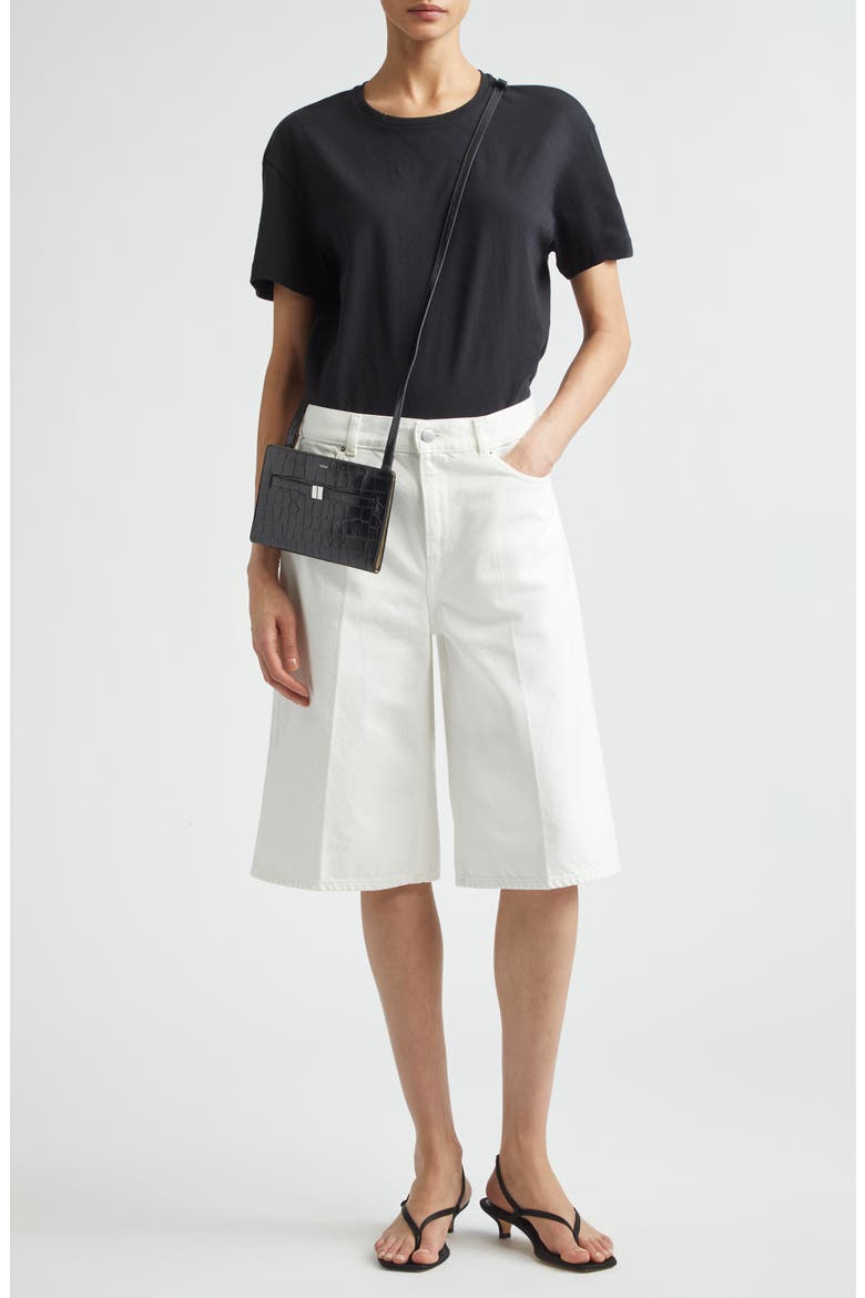 Organic Cotton Denim Bermuda Shorts, Alternate, color, WHITE