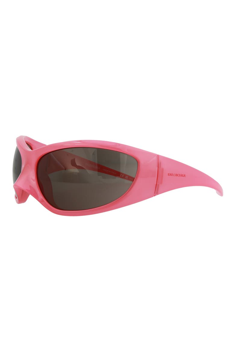 80mm Wrap Sunglasses, Alternate, color, PINK PINK GREY
