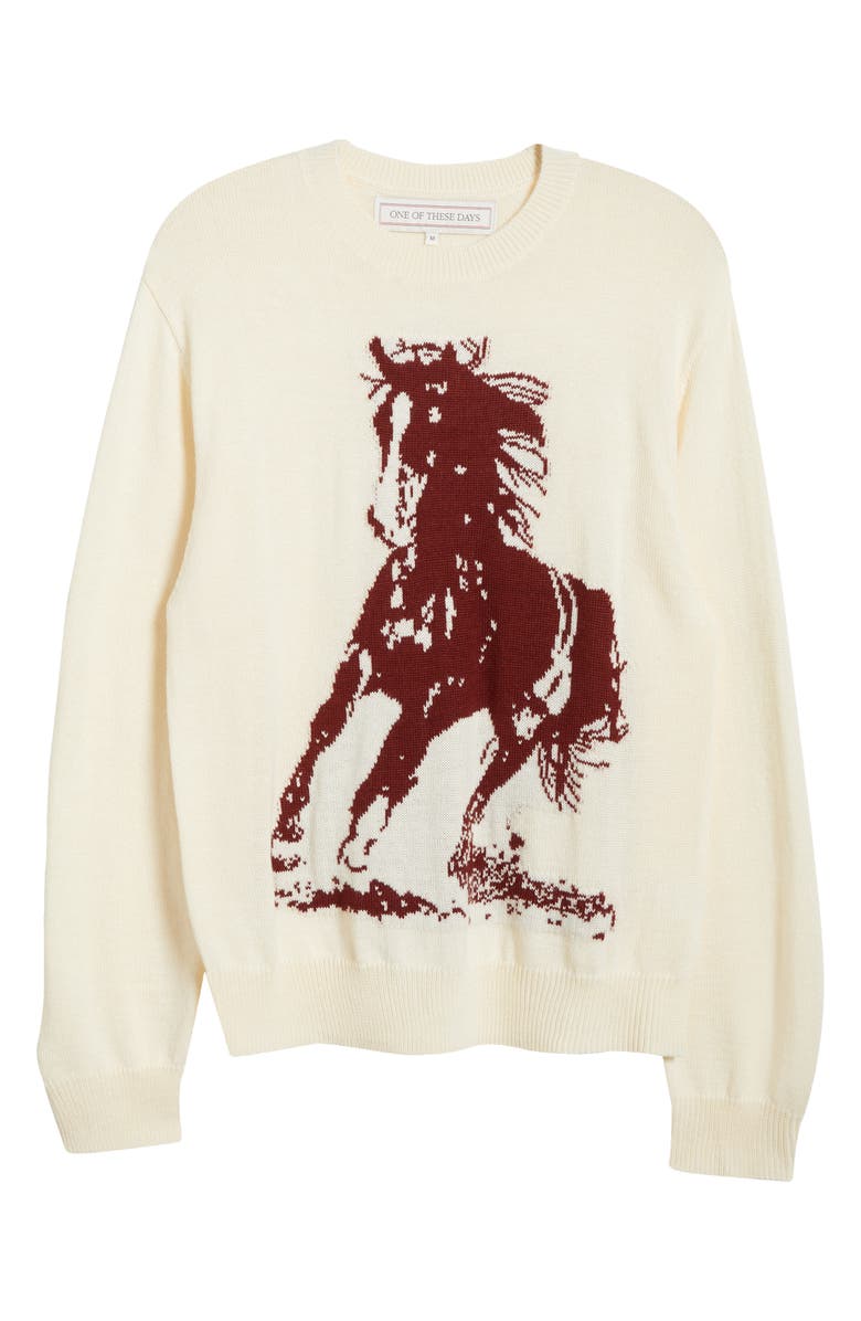 ONE OF THESE DAYS Running Horse Sweater, Alternate, color,