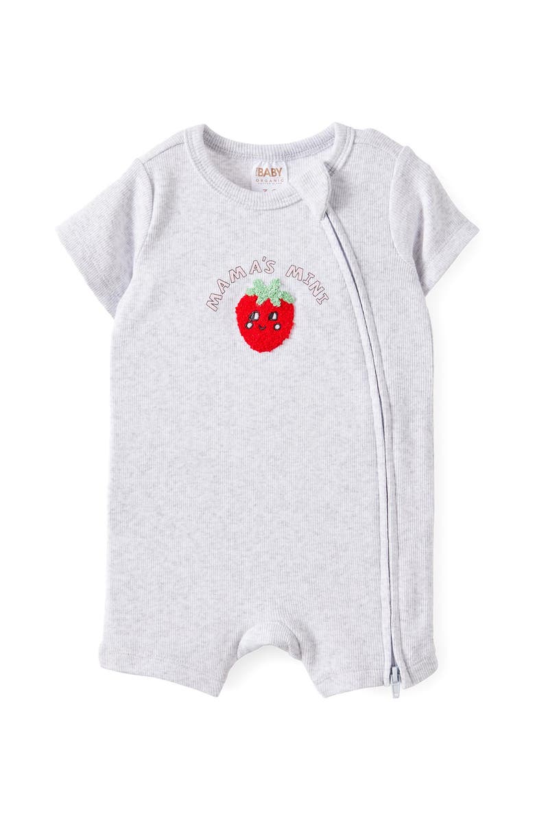 Cotton On Kids The Billie Short Sleeve Zip Romper, Main, color, Snow Marle Mama S Mini