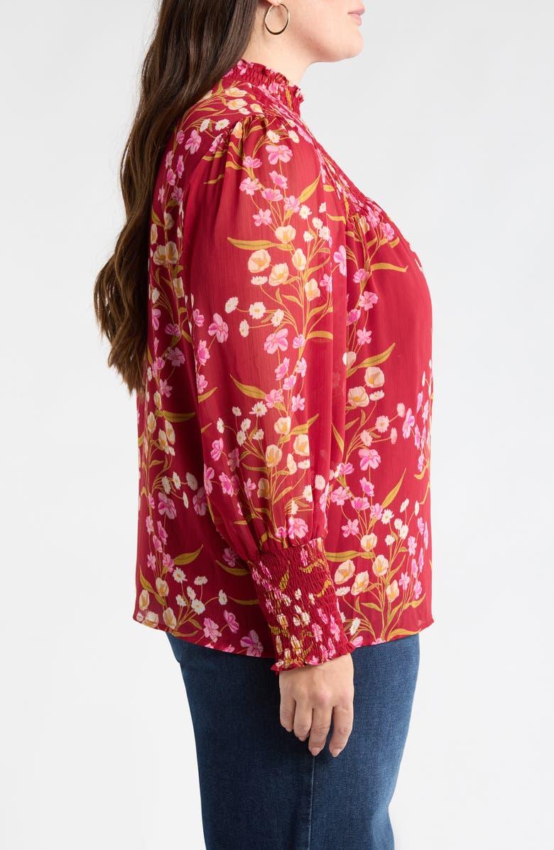 SUGARLIPS Ginnie Floral Balloon Sleeve Top, Alternate, color,