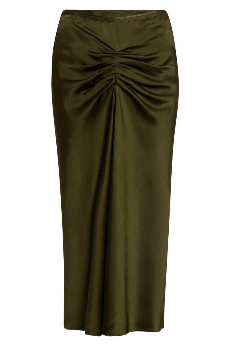 Bela Ruched Midi Skirt, Main, color, MARSH GREEN