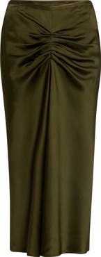 Victoria Beckham Bela Ruched Midi Skirt