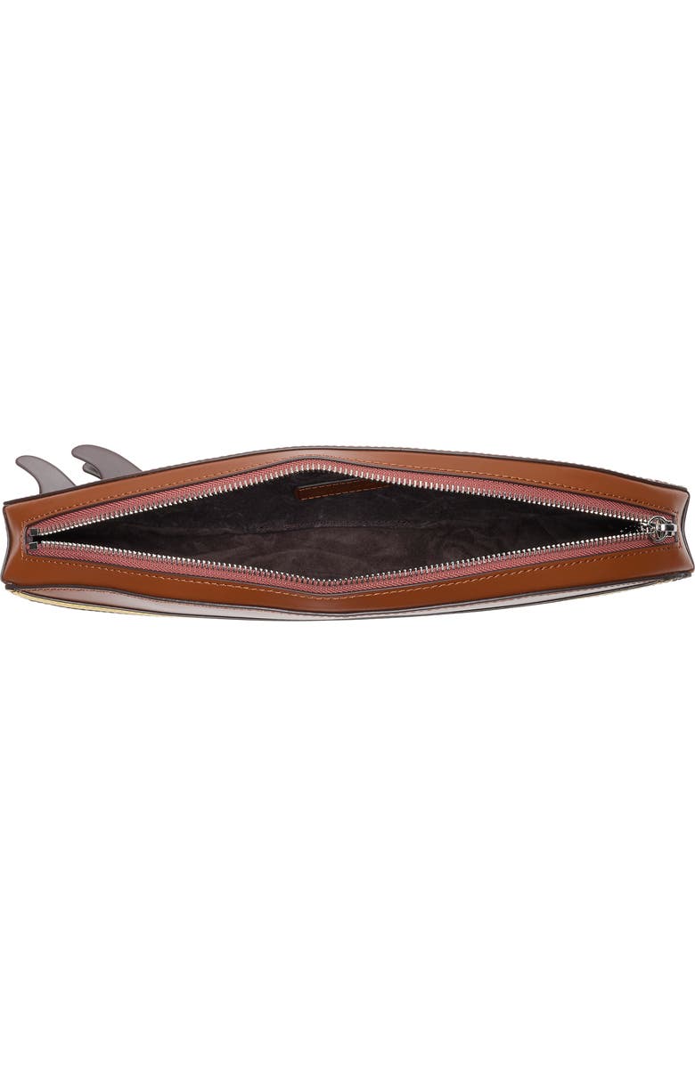 STAUD Leather Surfboard Clutch, Alternate, color, Tabacco