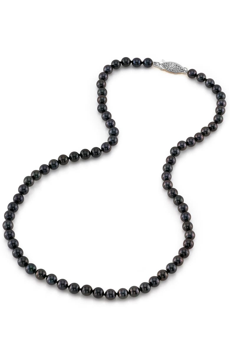 5.5-6.0mm Japanese Akoya Black Pearl Necklace - AA+ Quality, Main, color, Black Pearls