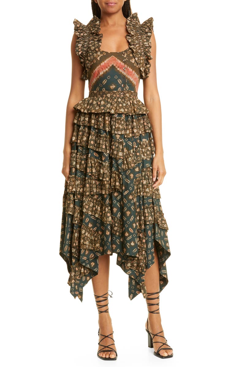 Ulla Johnson Nia Ruffle Midi Dress, Main, color,