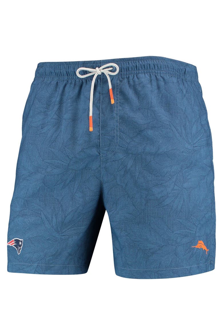 Men's Tommy Bahama Navy New England Patriots Naples Layered Leaves Swim Trunks, Alternate, color, Navy