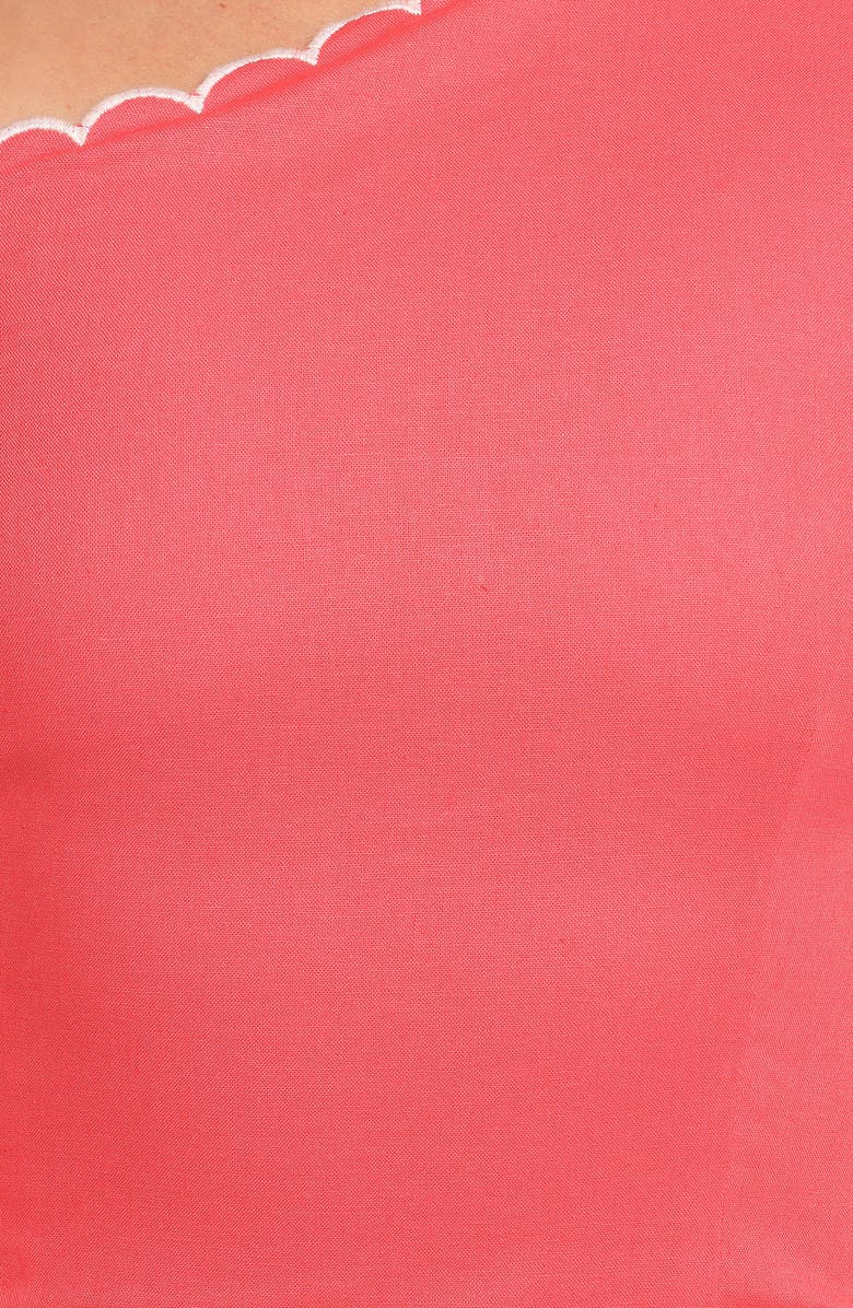 Petal & Pup Amani One-Shoulder Cotton & Ramie Maxi Dress, Alternate, color, Coral