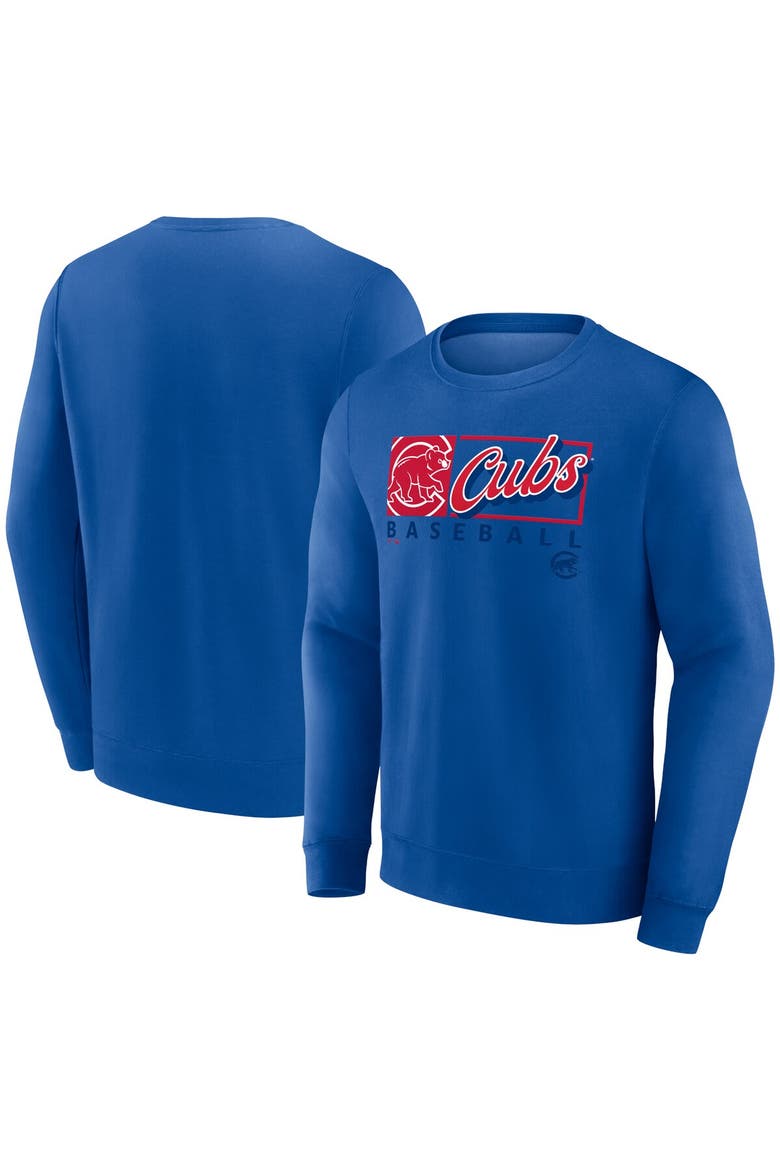 Men's Fanatics Royal Chicago Cubs Focus Fleece Pullover Sweatshirt, Alternate, color, Royal