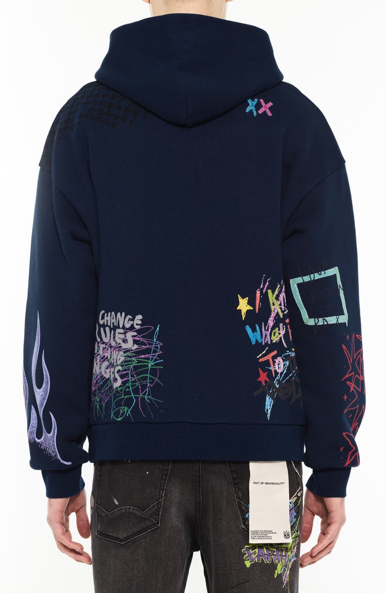 Cult of Individuality Graphic Hoodie Sweatshirt, Alternate, color, Black