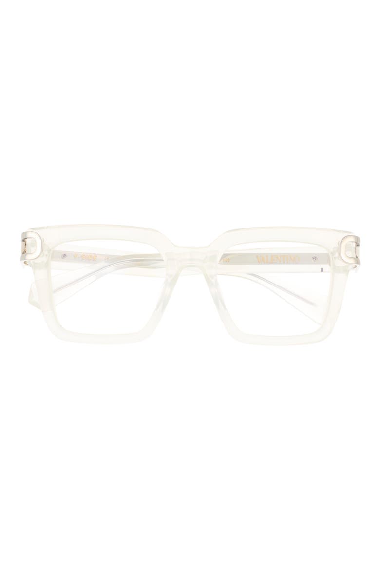 51mm Square Optical Glasses, Main, color, IVORY IVORY TRANSPARENT
