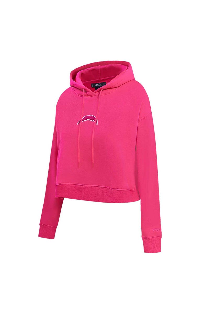 PRO STANDARD Women's Pro Standard Los Angeles Chargers Triple Pink Cropped Pullover Hoodie, Alternate, color, Pink