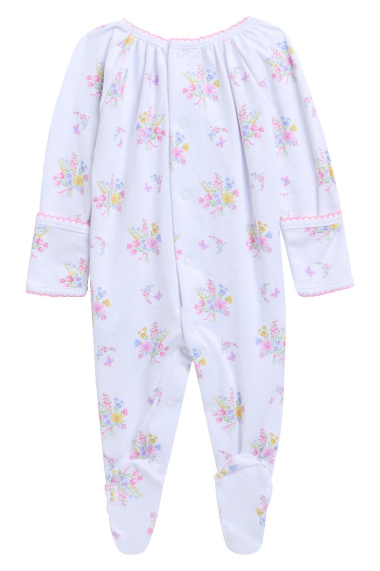 Floral Smocked Pima Cotton Footie, Alternate, color, WHITE MULTI