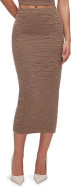 Good American Textured Midi Skirt