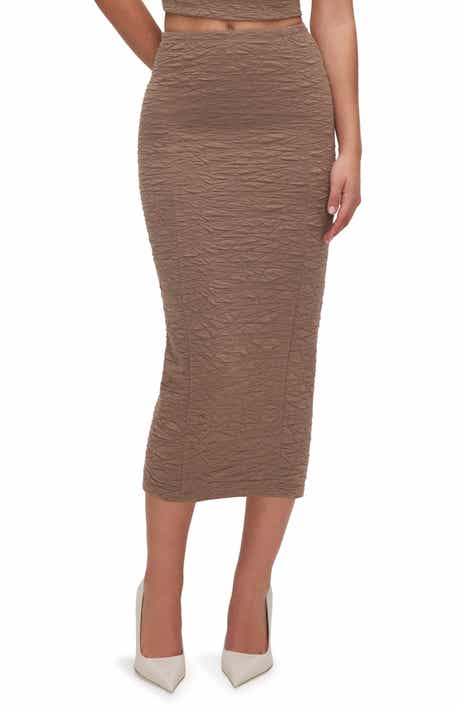 Good American Textured Midi Skirt