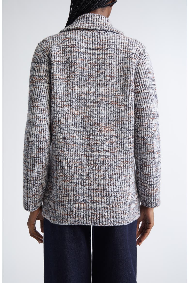 Marled Sweater Knit Jacket, Alternate, color, WHITE AND BROWN SPACE DYED
