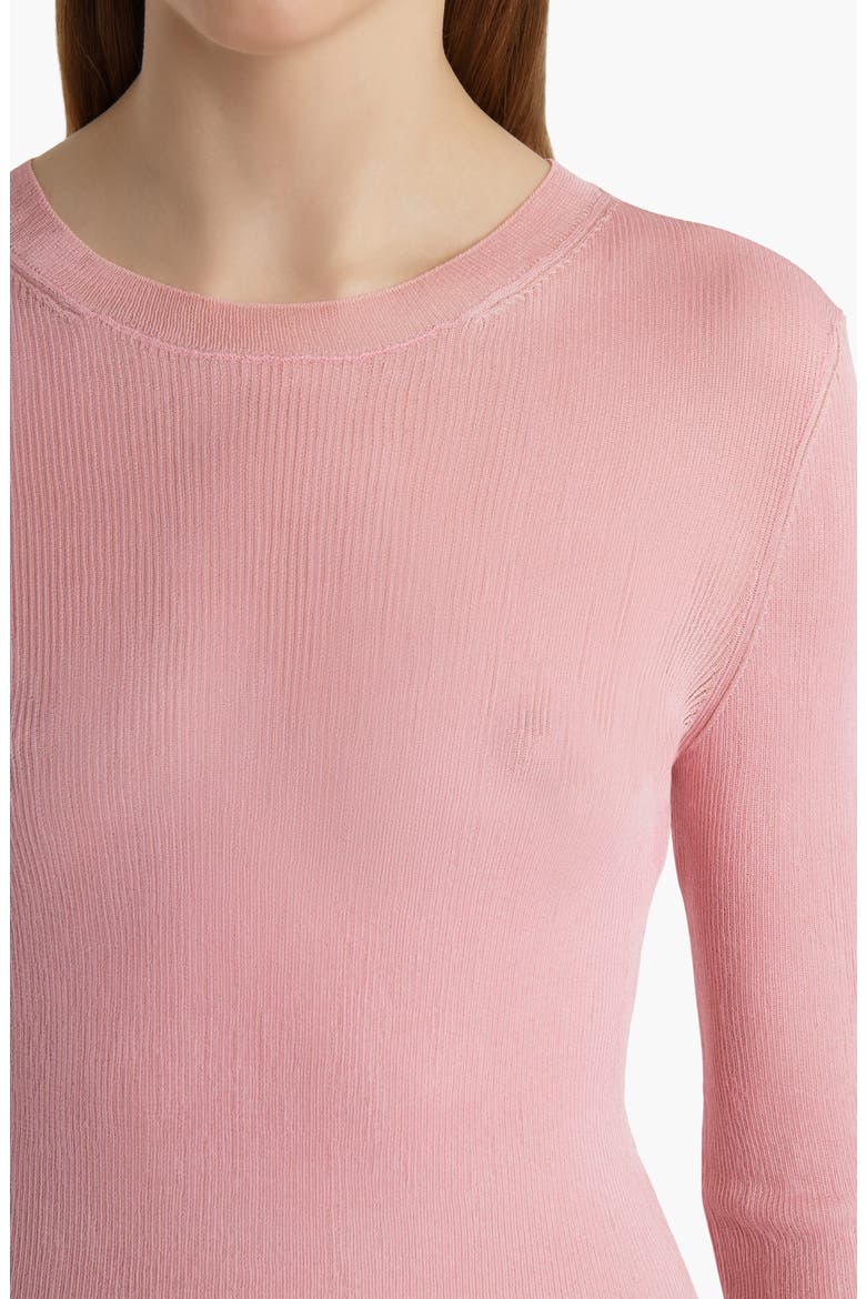 Mosi Long Sleeve Silk Tulle Top, Alternate, color, ROSEWATER