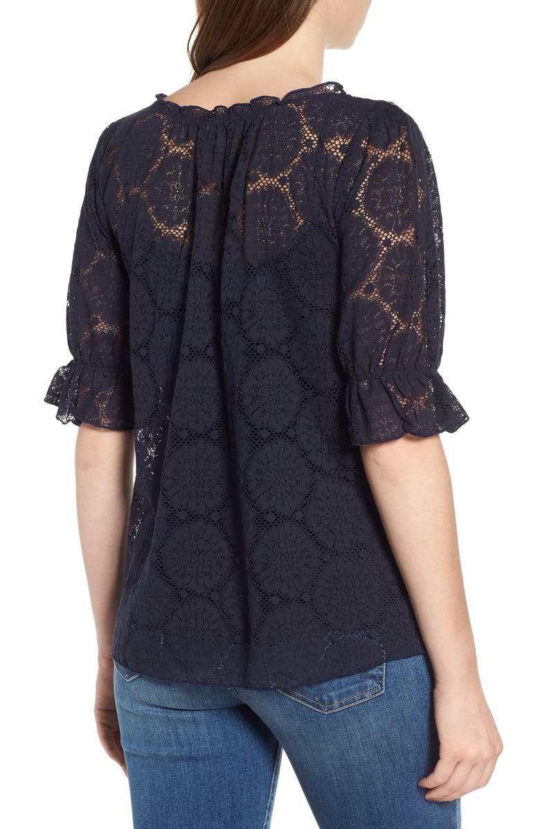 Hinge Puff Sleeve Lace Top, Alternate, color,