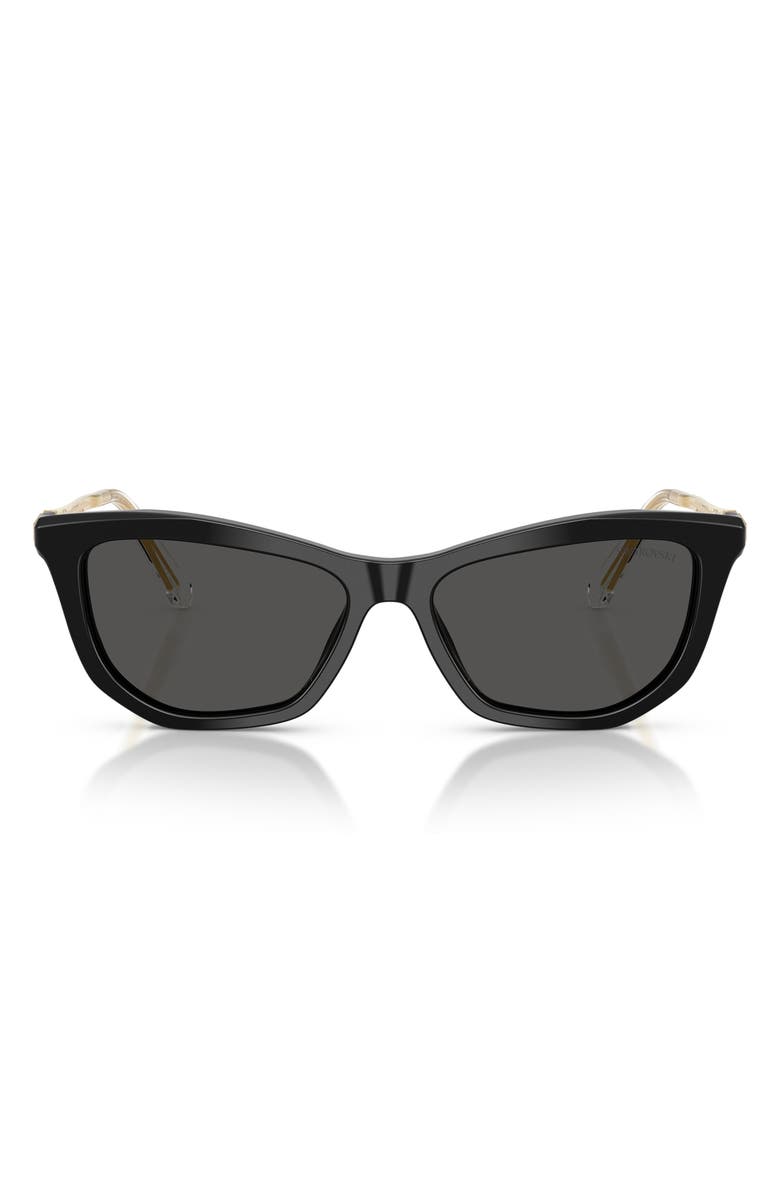 Swarovski 56mm Cat Eye Sunglasses, Main, color, Black / Dark Grey