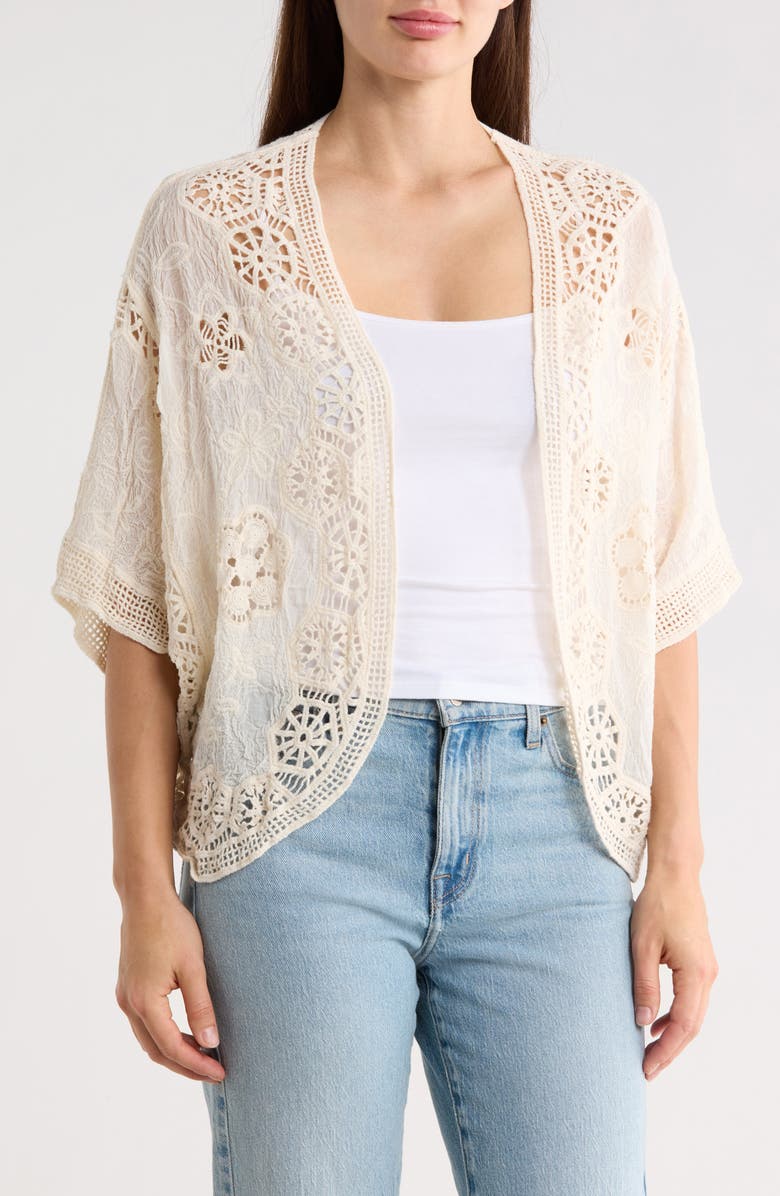 Forgotten Grace Crochet Trim Topper, Main, color, Natural