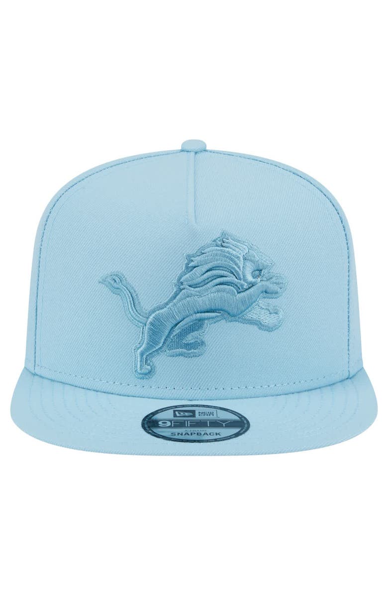 New Era Men's New Era  Light Blue Detroit Lions Color Pack A-Frame 9FIFTY Snapback Hat, Alternate, color, 