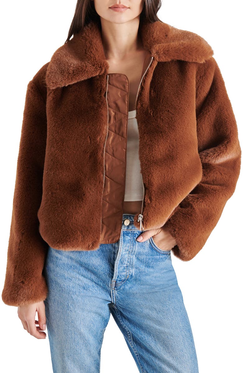Steve Madden Juniper Faux Fur Coat, Main, color, 