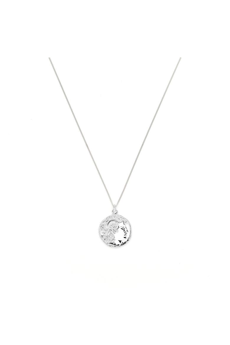 Alexander the Great Bust Antique Coin Necklace, Main, color, White