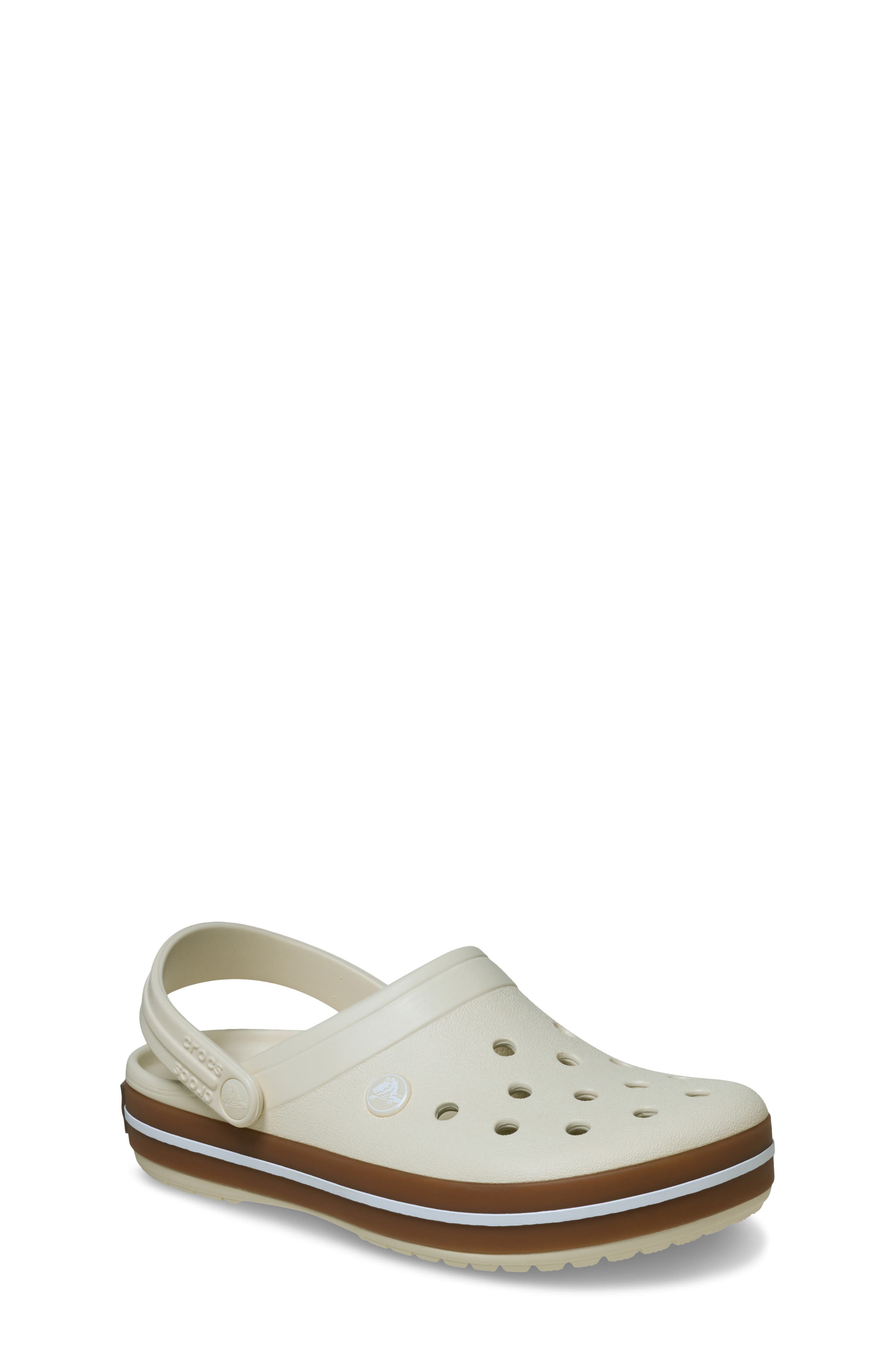 Kids' Crocband Gum Clog, Main, color, SUMMIT WHITE