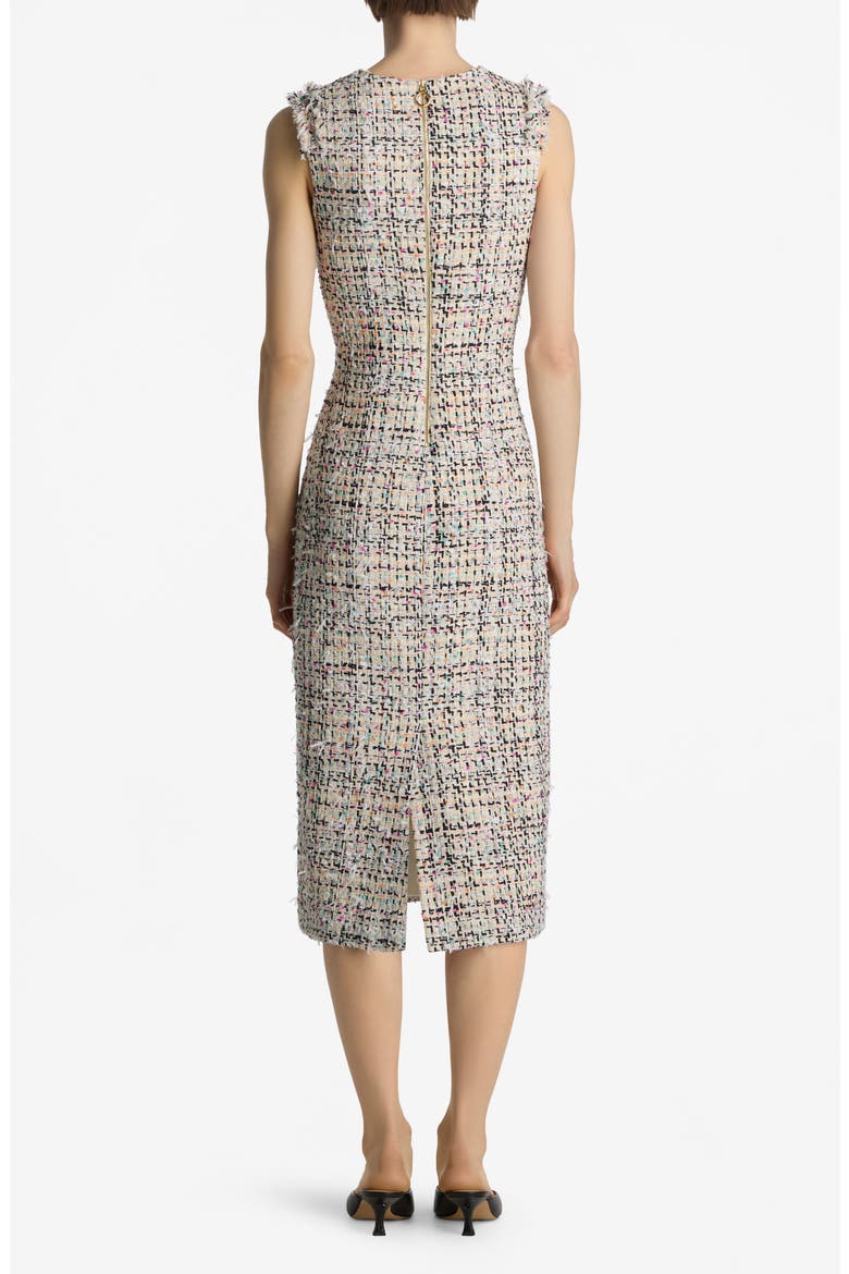Multicolor Eyelash Tweed Midi Dress, Alternate, color, ECRU MULTI