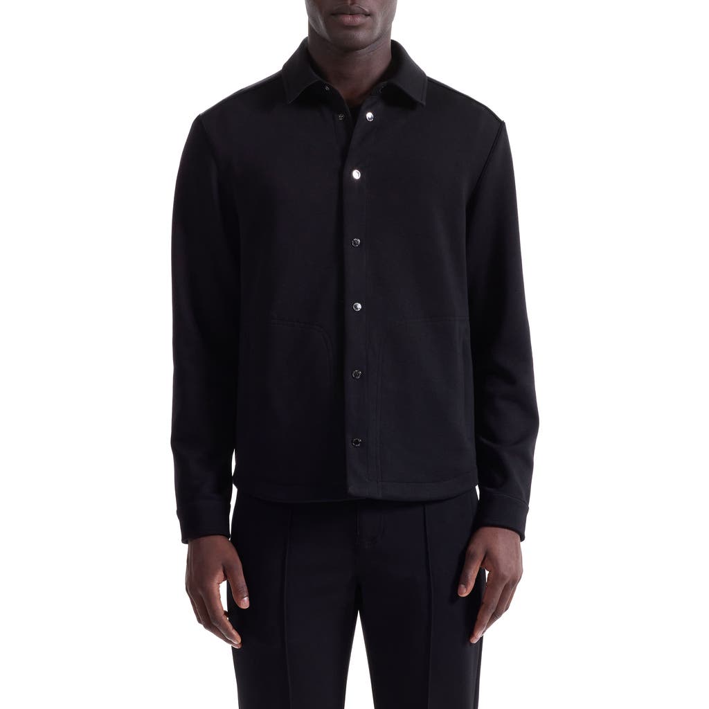 Bugatchi Soft Touch Snap-up Shirt In Black