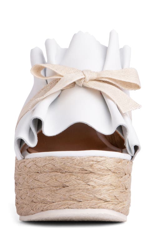 Beautiisoles Noelle Espadrille Platform Wedge Slide Sandal In White