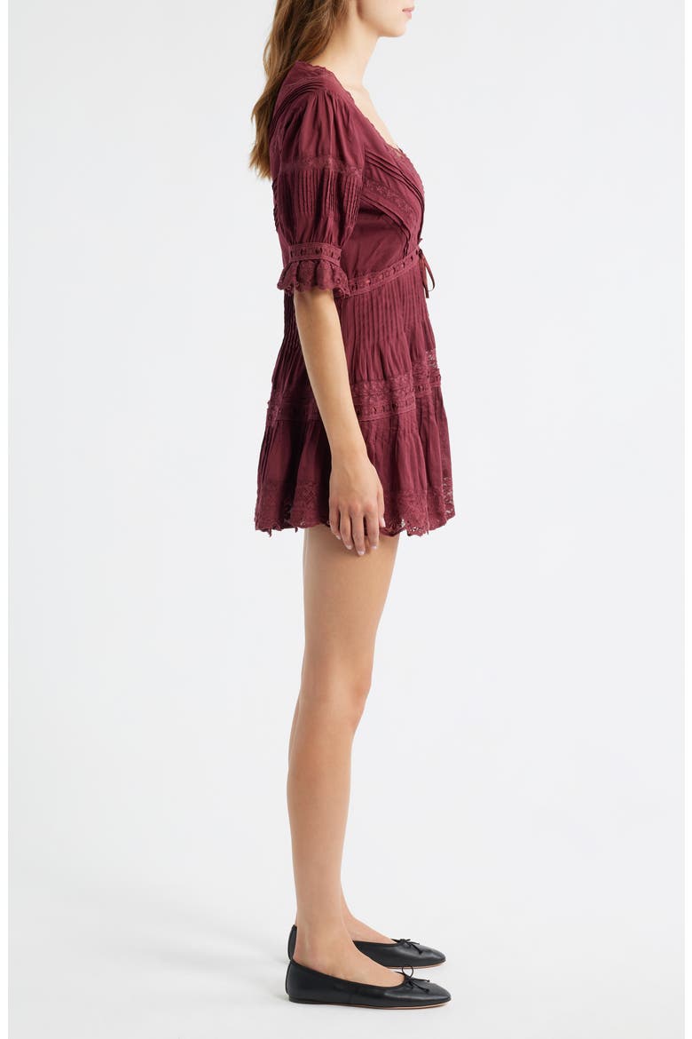 Lilias Lace Cotton Minidress, Alternate, color, SPICED BERRY