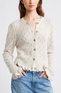 Treasure & Bond Pointelle Ruffle Edge Cardigan
