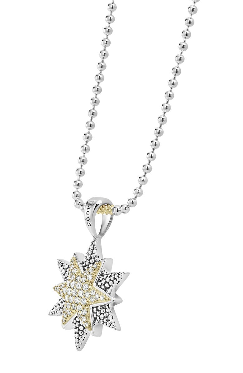 LAGOS North Star Large Diamond Pendant Necklace, Alternate, color, 