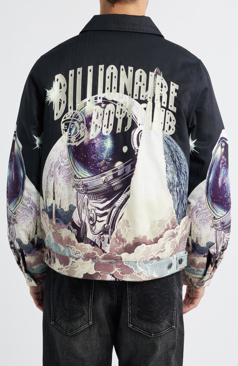 Billionaire Boys Club Space Shuttle Graphic Flight Jacket, Alternate, color, Black