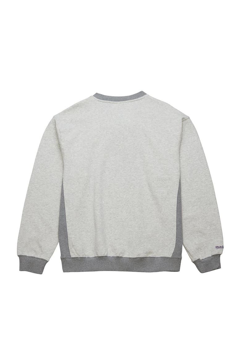 Men's Mitchell & Ness Heather Gray Los Angeles Lakers  Vintage Logo Pullover Sweatshirt, Alternate, color, Heather Gray
