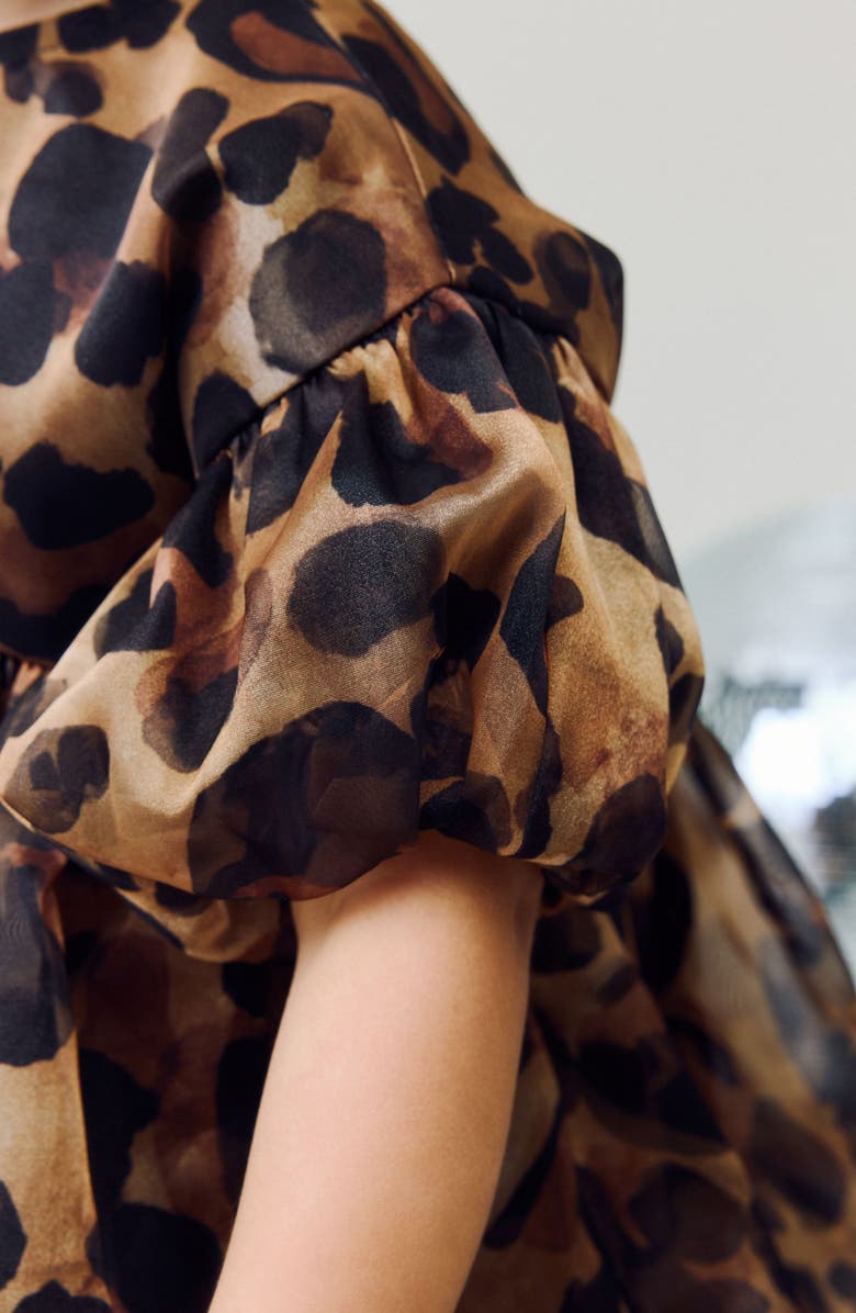 NEXT Kids' Sparkle Mesh Party Dress, Alternate, color, Brown Multi