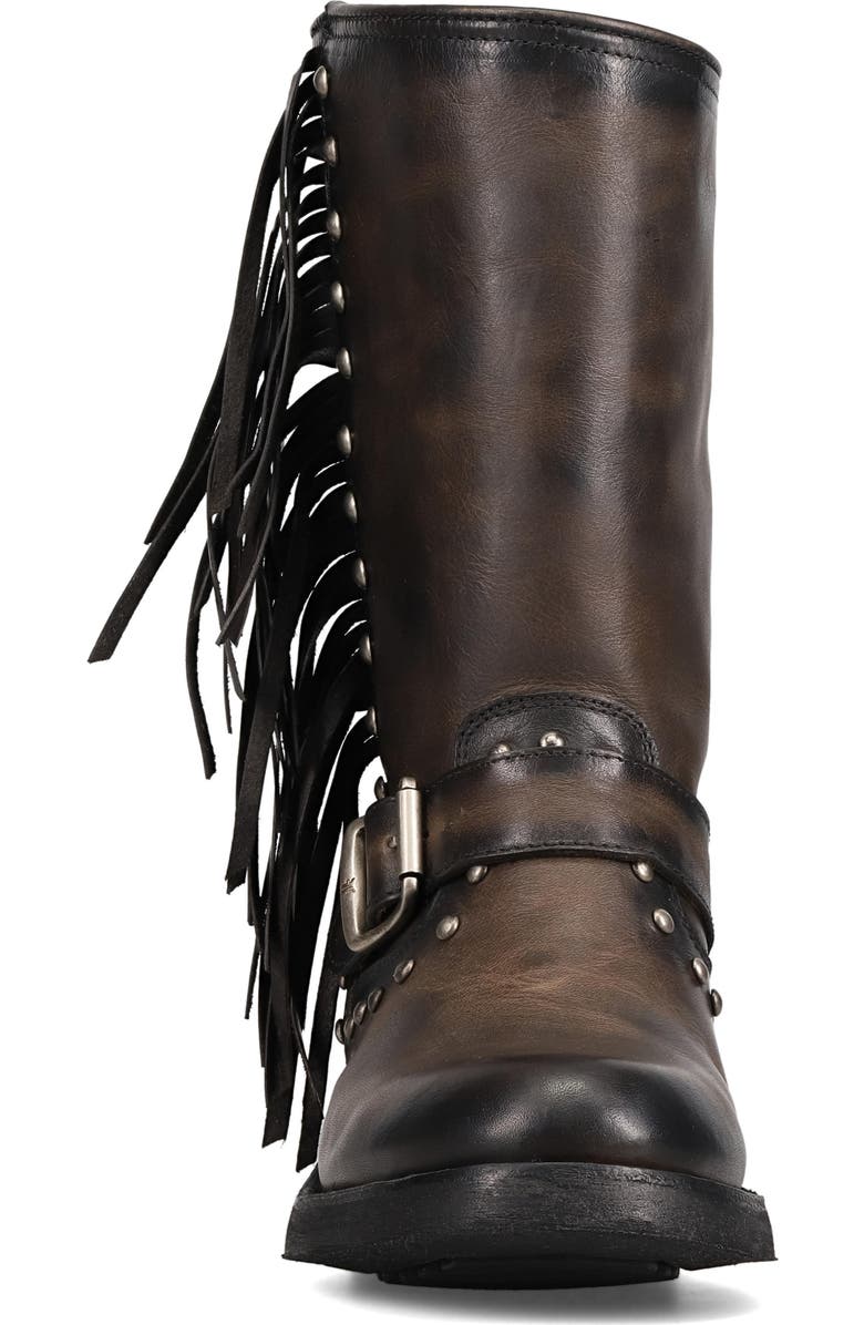 Frye Viv Fringe Trim Boot, Alternate, color, Black