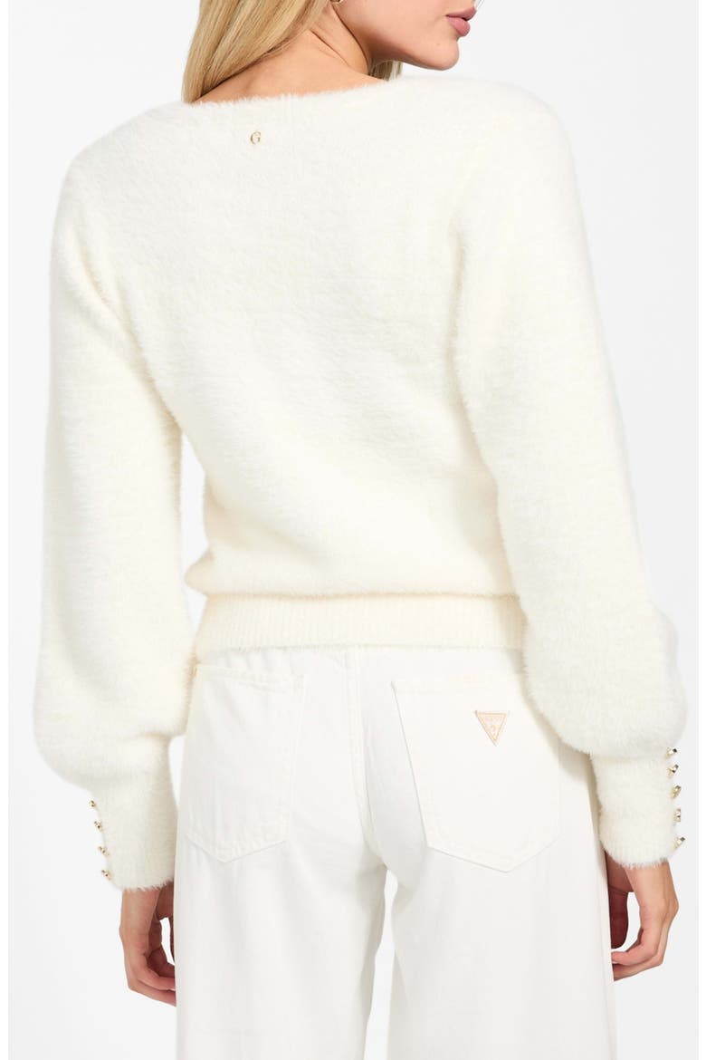Niko Faux Fur Sweater, Alternate, color, NATURAL