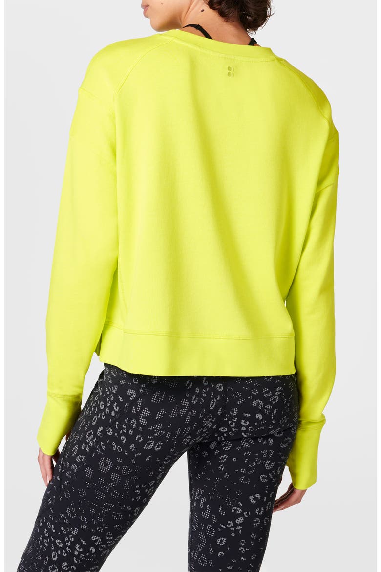 After Class Organic Cotton Blend Longline Sweatshirt, Alternate, color, ACID YELLO