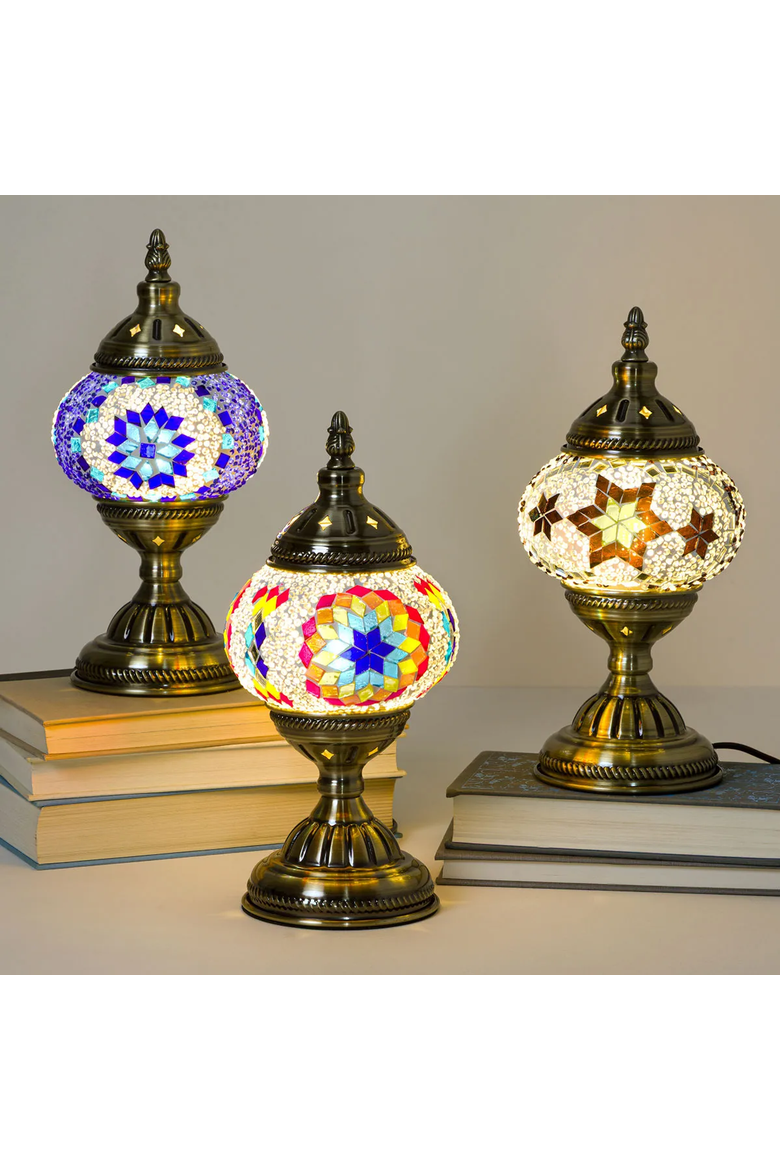 Make Your Own Decorative Turkish Table Lamp by Art Masterclass California, Alternate, color, Blue Sky