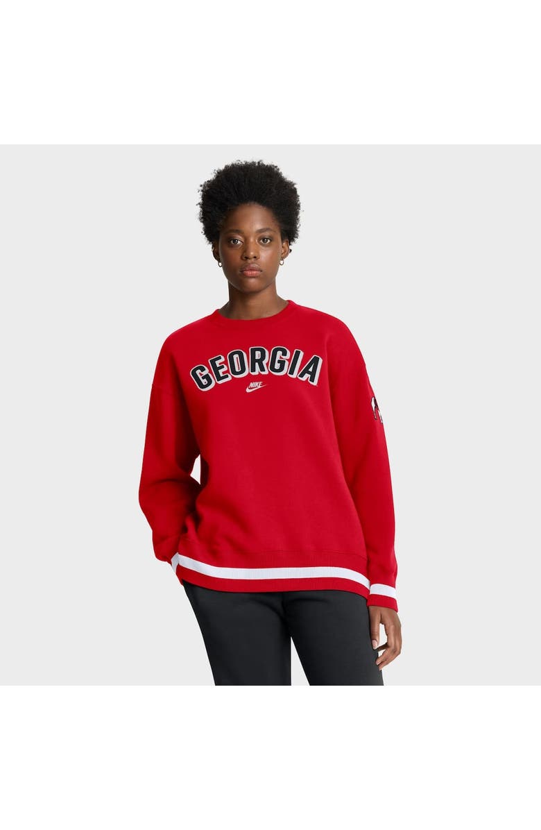Nike Women's Nike Red Georgia Bulldogs Oversized Legacy Phoenix Sweatshirt, Main, color, Red