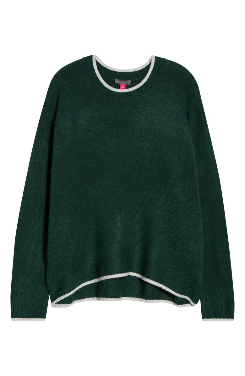Vince Camuto Tipped Crewneck Sweater, Alternate, color, Windsor Moss