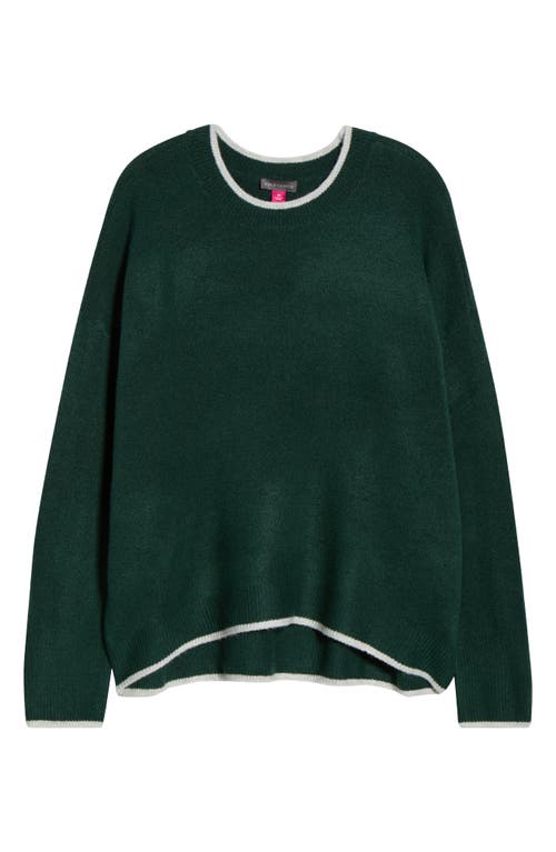 Vince Camuto Tipped Crewneck Sweater In Green
