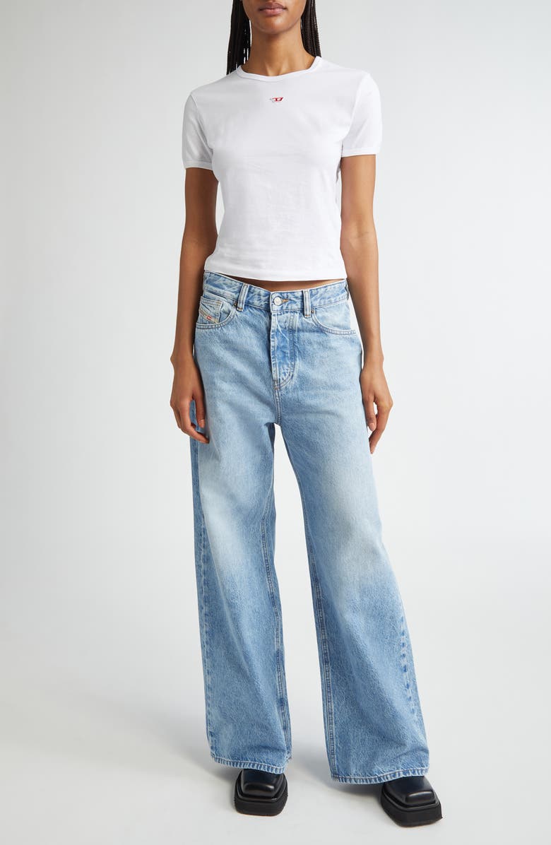 DIESEL<sup>®</sup> T-Uncutie-Long-D Slim Fit T-Shirt, Alternate, color, White