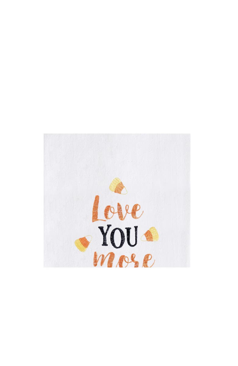 C&F Home Love You More Than Candy Corn Cotton Embroidered Halloween Flour Sack Kitchen Towel, Alternate, color, Orange