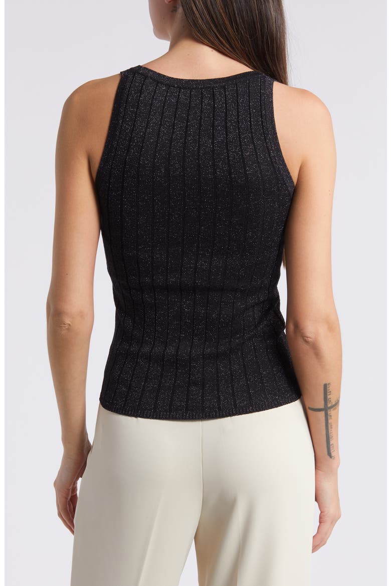 Metallic Rib Sweater Tank, Alternate, color, BLACK