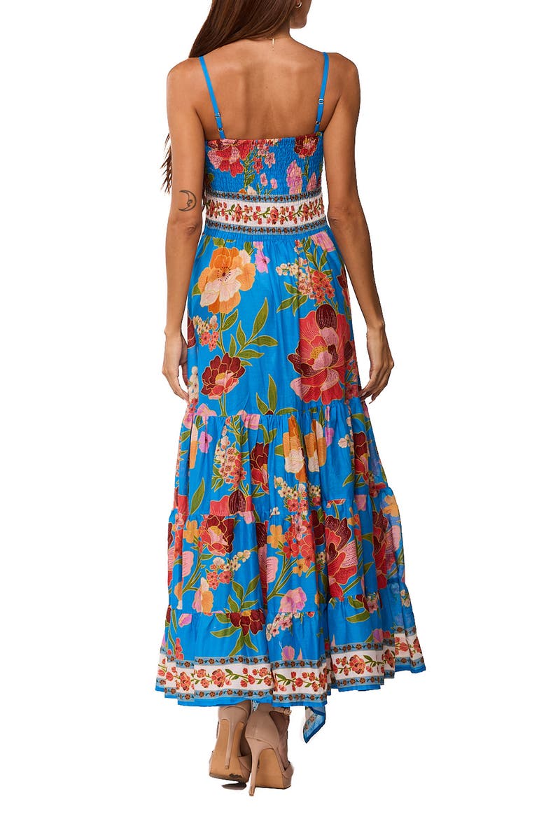 Floral High-Low Maxi Dress, Alternate, color, BLUE