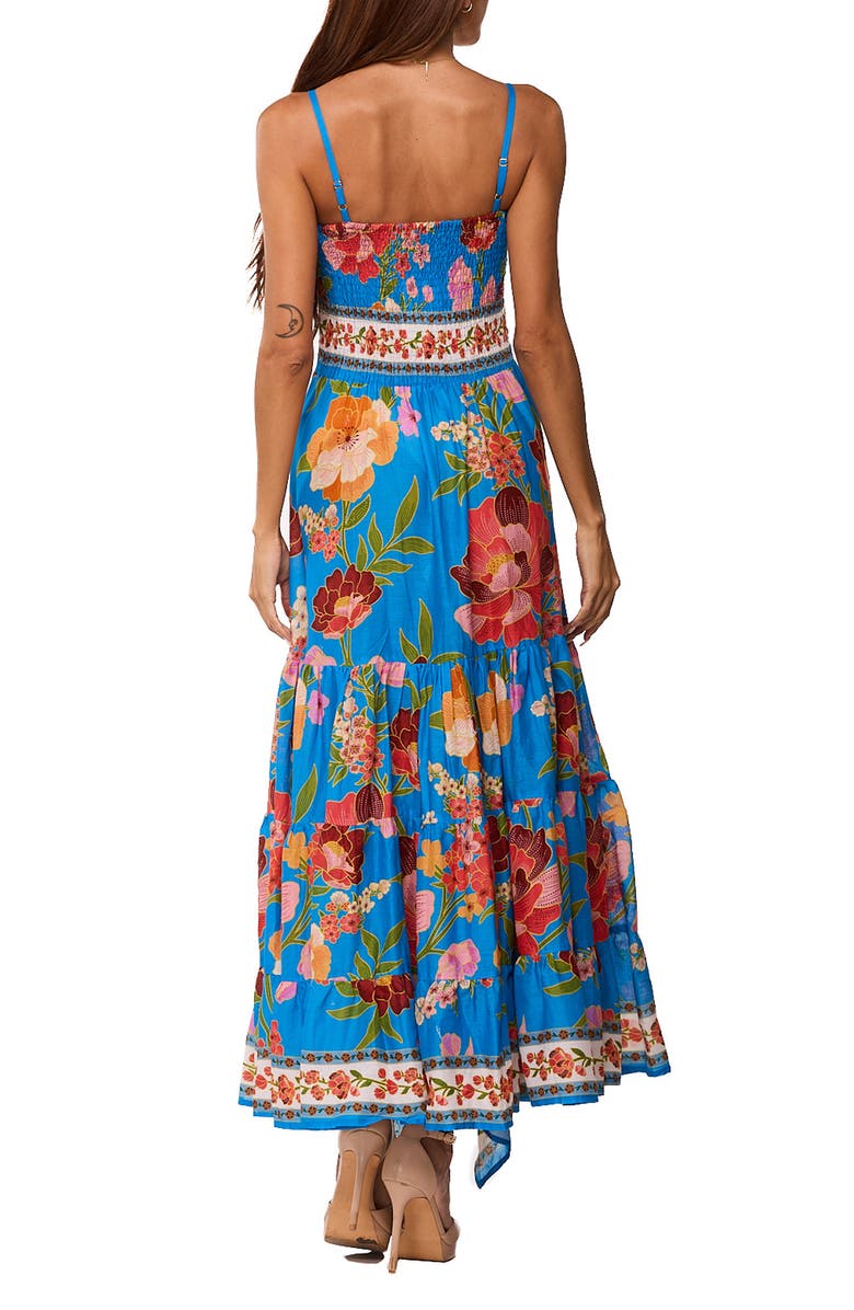 RANEES Floral High-Low Maxi Dress, Alternate, color, Blue